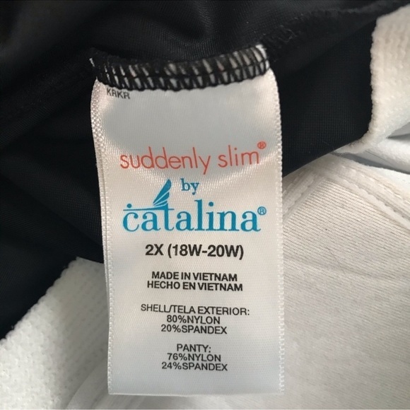 Catalina cherry print colorblock one piece swimsuit size 2XL - Picture 2 of 11